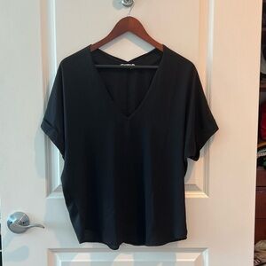 Lush Black V-Neck Women's Top